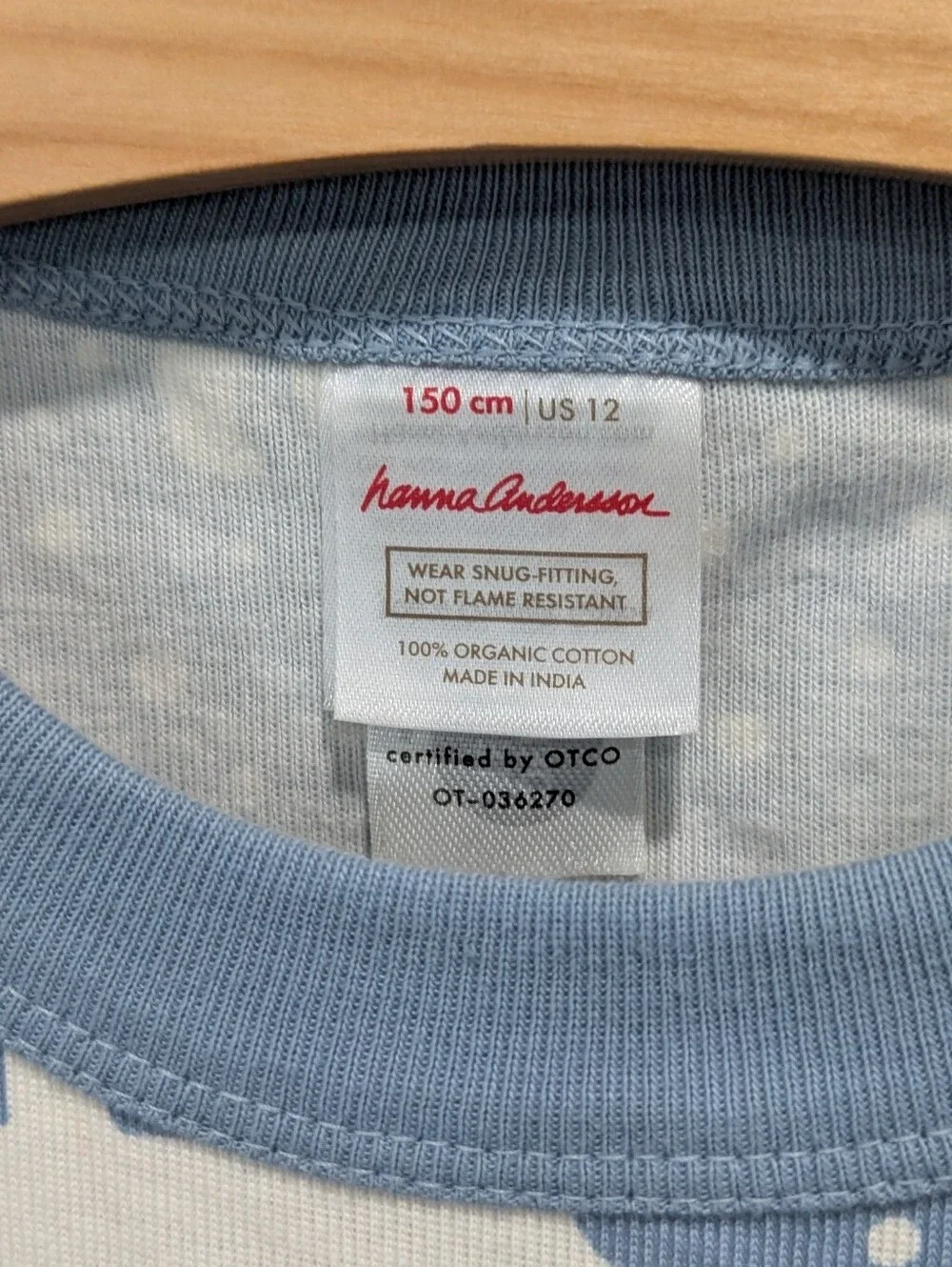 Hanna Andersson Kids Long John Cotton Pajamas Blue Polar Bear Boy Girl 150 12
